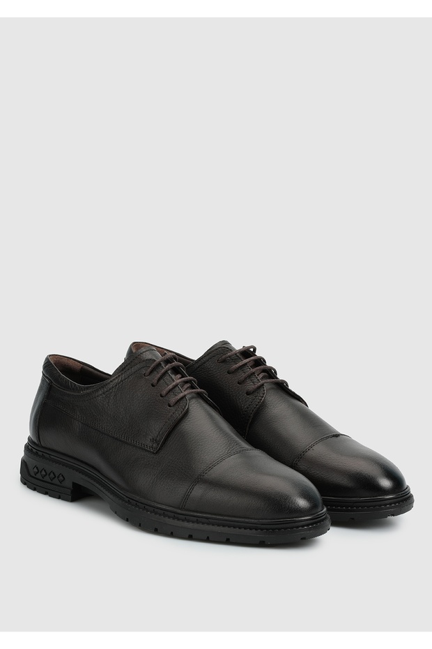 Brown Leather Men's Shoes - 2