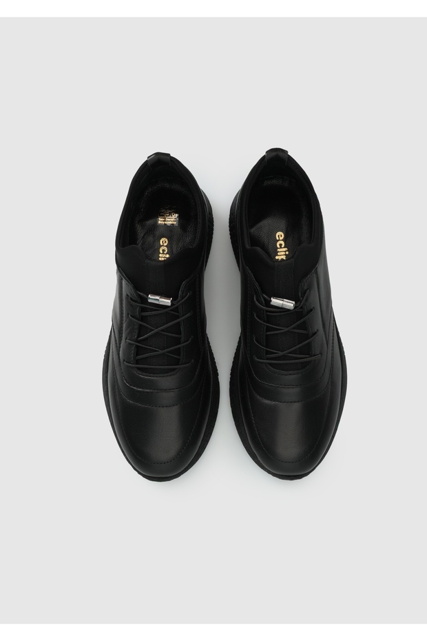 Siyah Deri Kadın Ayakkabı - 5