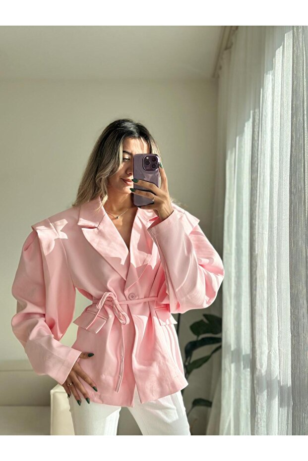 Pink Maribo Padded Belted Jacket - 3