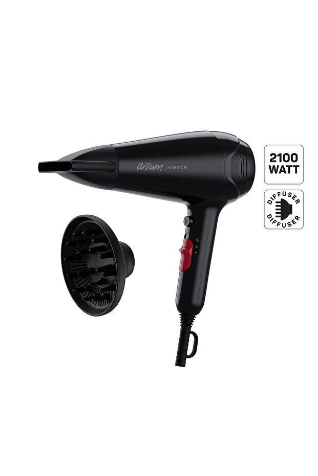 Arzum Hairstar Saç Kurutma Makinesi - Siyah - AR5113