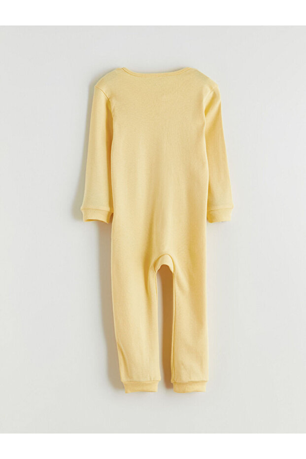 Sarı Bisiklet Yaka Erkek Bebek Tulum - 3