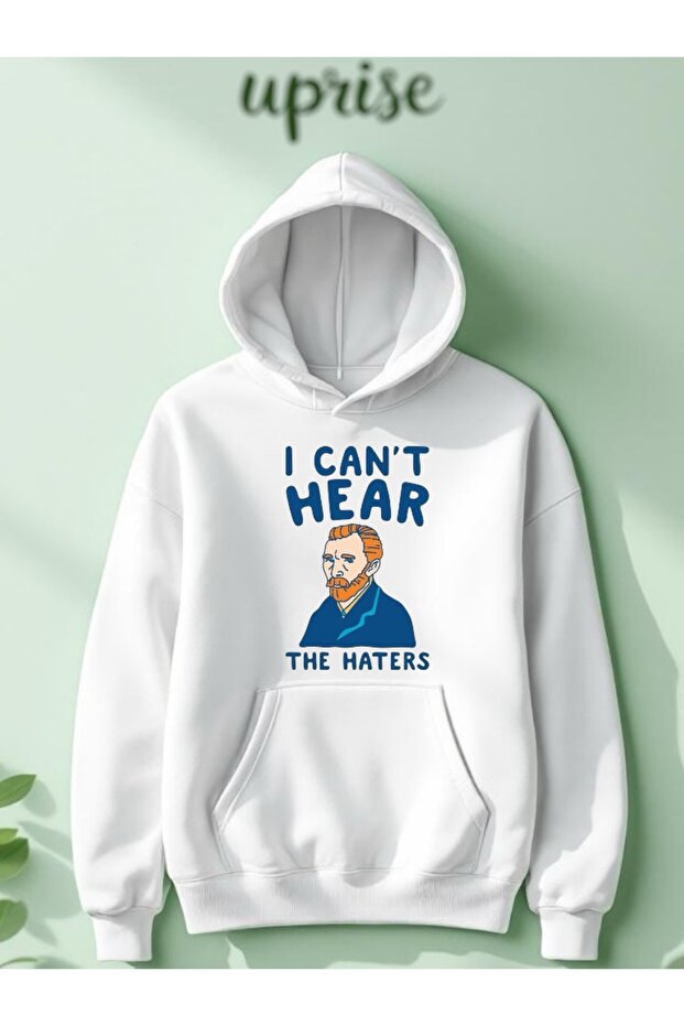 سويت شيرت I Can't Hear The Haters مطبوع من القطن بثلاث خيوط كبير الحجم