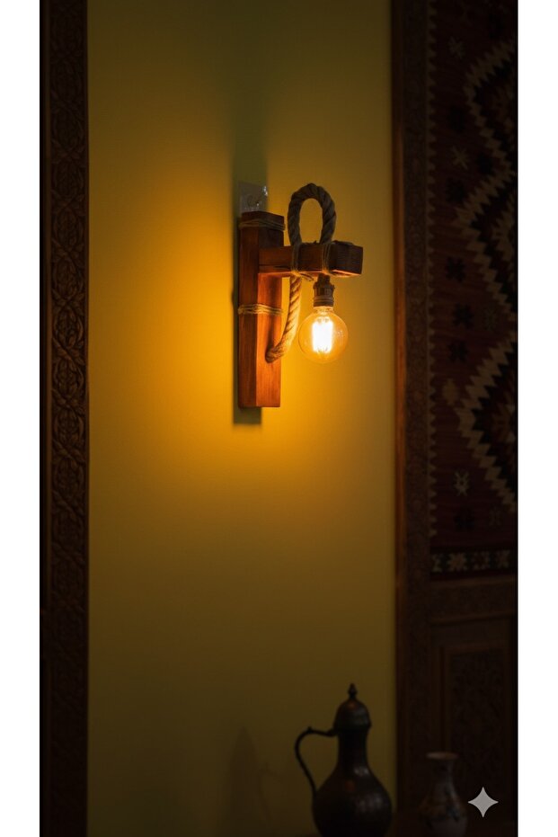 Ahşap aplik duvar lambası - 2