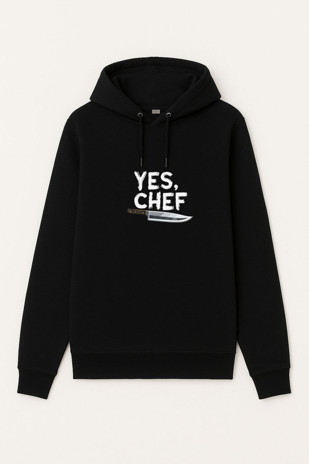 Yes Chef Chef Printed Adult Black Hooded Hoodie Sweatshirt Hoodie