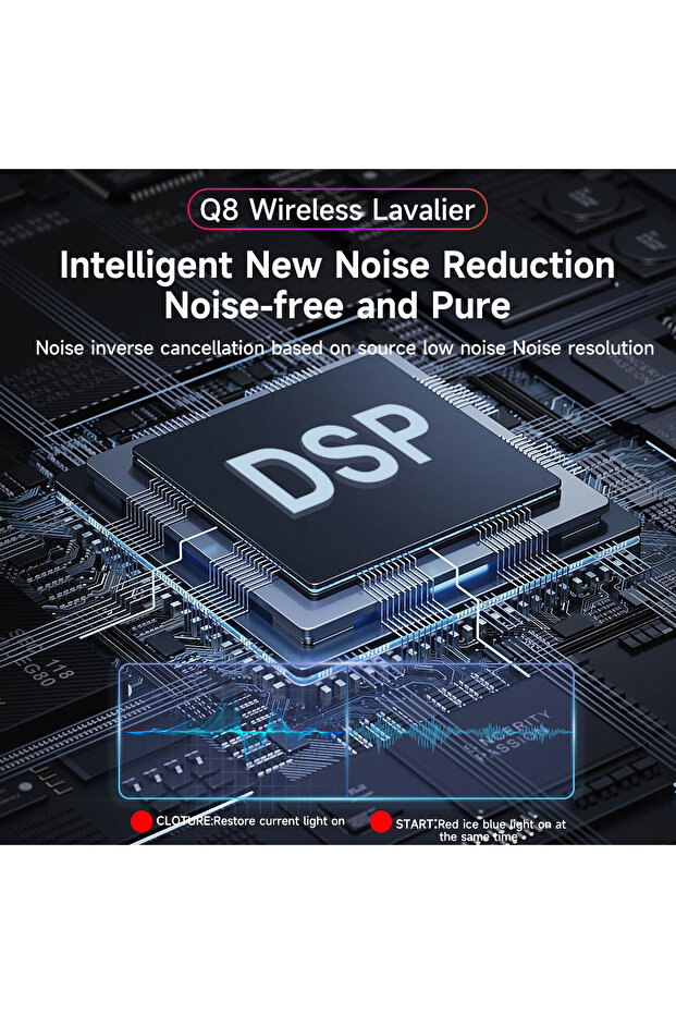 Q 8 Wireless Lavalier Microphone with Charging Case, Noise Cancellation Feature - 5