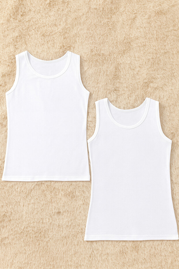 Women's Zero Sleeve Cotton Lycra Combed Cotton 2-Piece Undershirt L6K0K0T6Ka