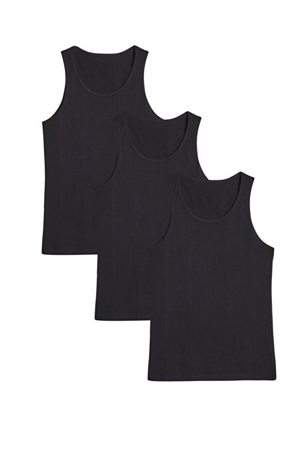 100% Cotton 3-Piece Classic Black Men's Undershirt L.U.O1.K.0K.A3.K.0O.T.A3