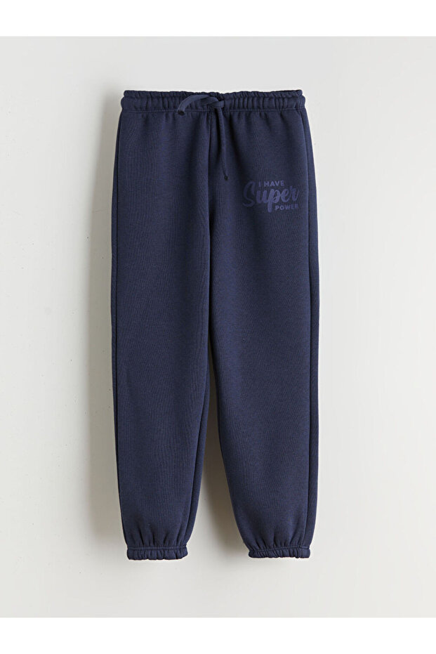Indigo Beli Lastikli Erkek Çocuk Jogger Eşofman Altı - 1