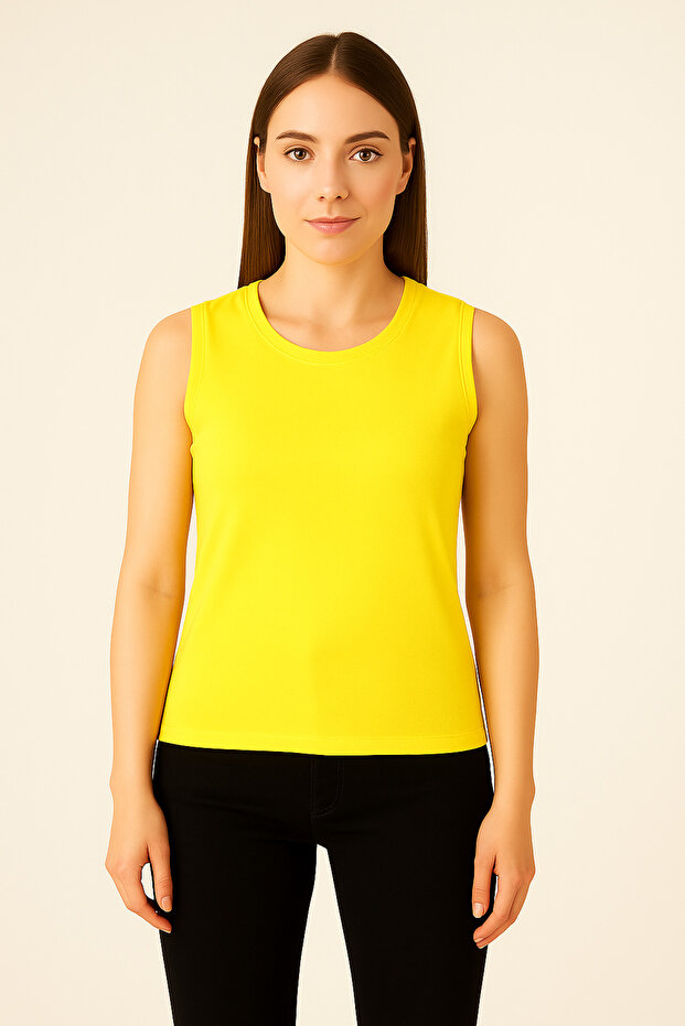 Women's Basic Comfortable Lycra Crew Neck Cotton Sleeveless Undershirt Hijab Innerwear & Casual Combination & T-Shirt