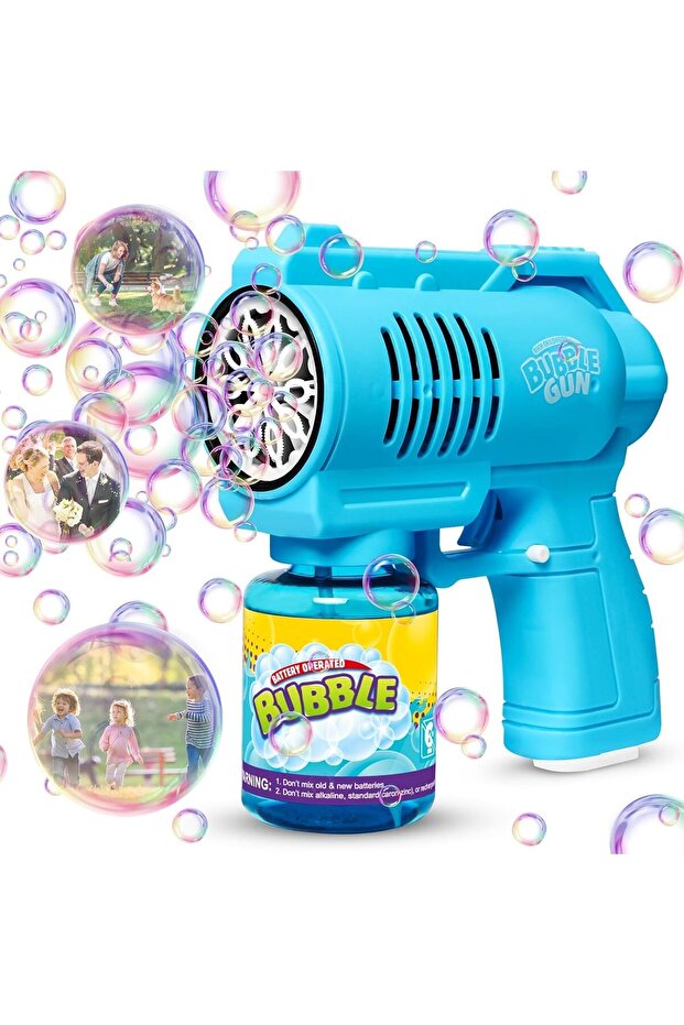 10 Holes Soap Bubble Gun Set Bubble Machine with 130 ml Bubble Solution for Bubble Party,BLUE COLOUR