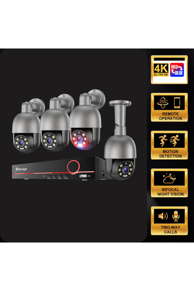 Surveillance Kit with 4 Cameras 8 MP (4K) IR 30m, P2P Multi-User Access - 7