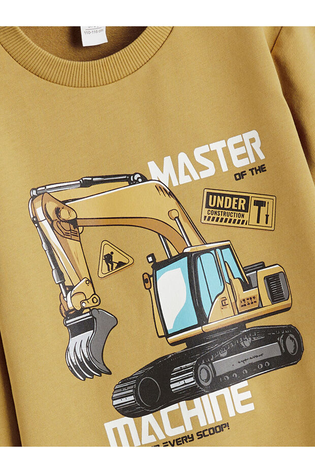 Sari Bisiklet Yaka Erkek Çocuk Sweatshirt Ve Eşofman Alt - 3