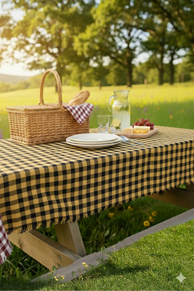 Plaid Patterned Tablecloth & Picnic Cloth