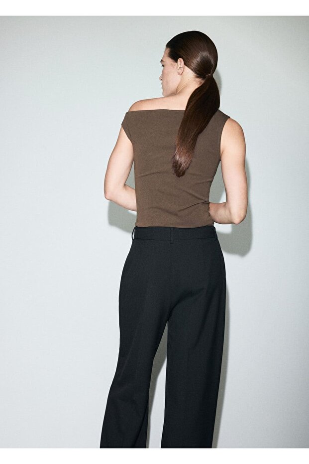 Strass taşlı asimetrik bluz - 4