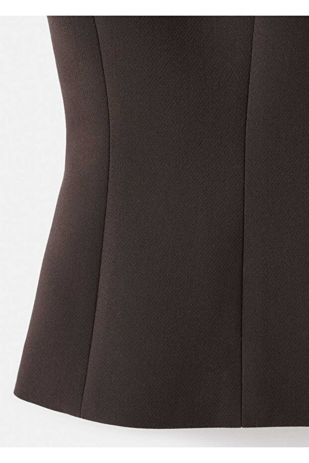 V yaka bağ detaylı bluz - 6