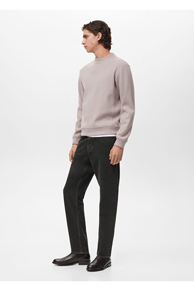 Düz kesim regular fit triko sweatshirt - 5