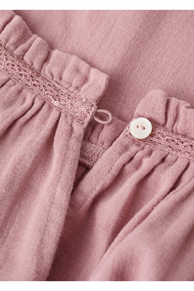 Çiçek işlemeli pamuklu bluz - 5