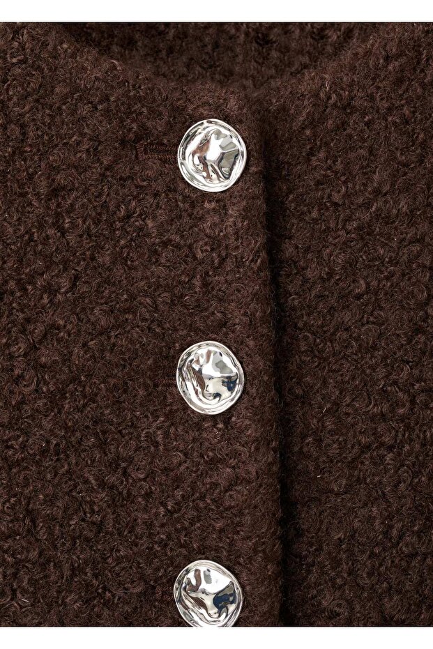 Strass taşlı buklet ceket - 5