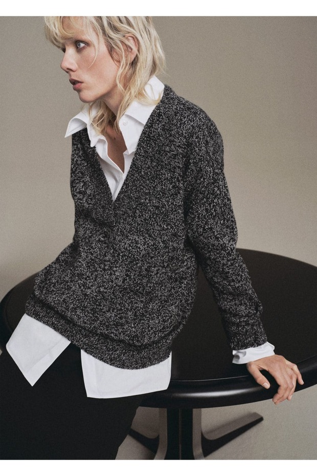 Kırçıllı V yaka kazak - 1