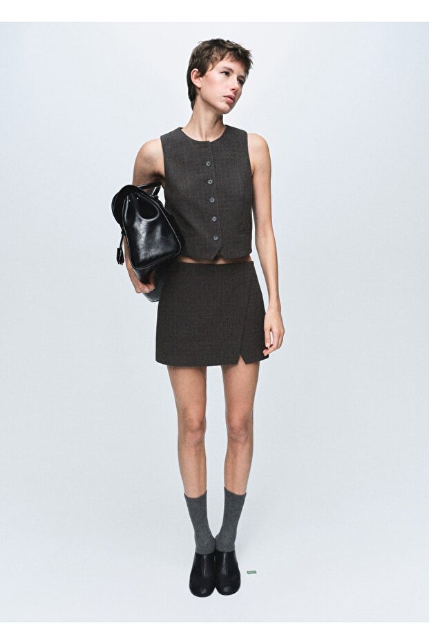 Kareli kumaş yelek - 2