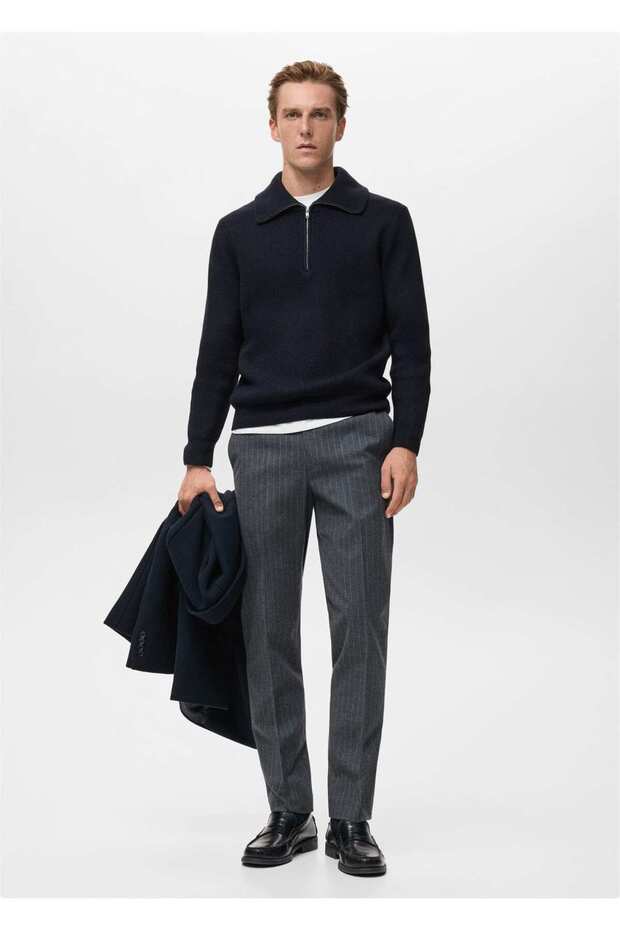 Fermuarlı triko kazak - 2