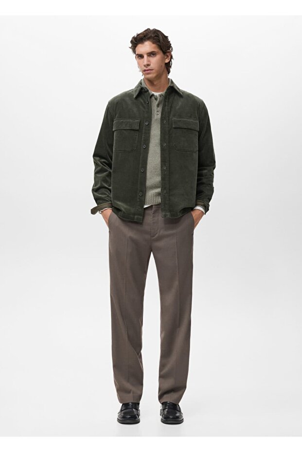 Cepli fitilli kadife gömlek ceket - 2