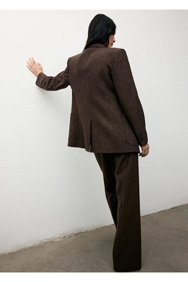 Kırçıllı yün blazer ceket - 4