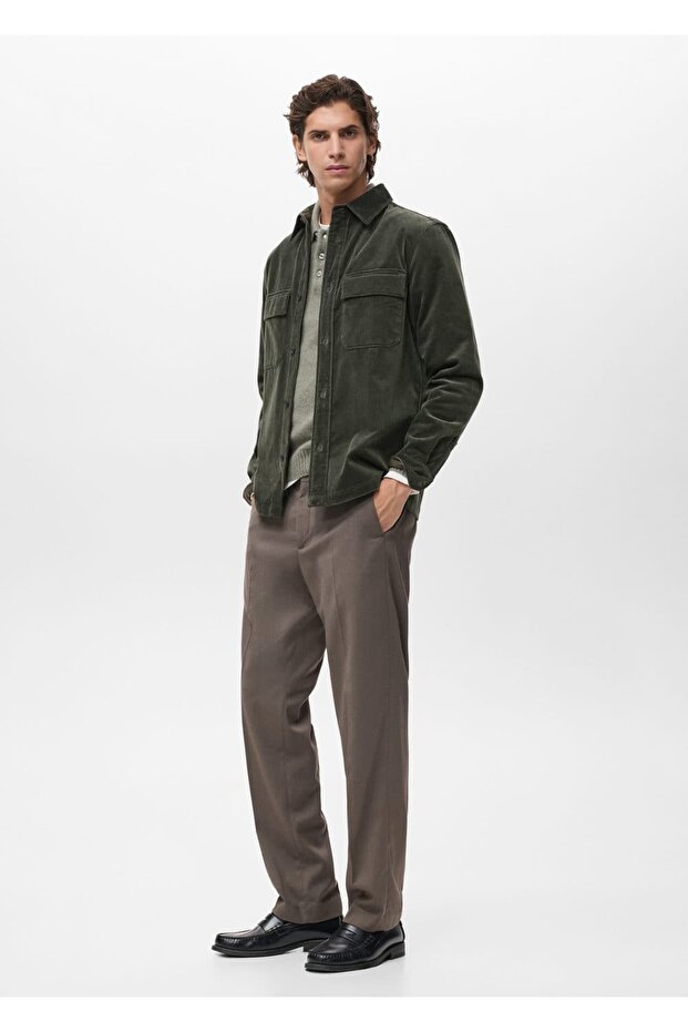 Cepli fitilli kadife gömlek ceket - 5