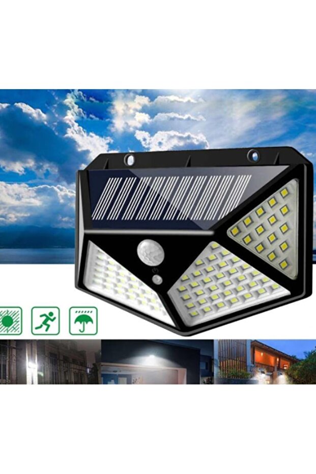 Set of 10 x 100 LED lamp with solar panel, motion sensor, 3 lighting modes - 2