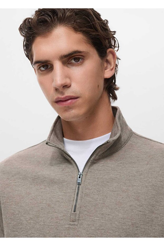 Regular fit fermuarlı sweatshirt - 8