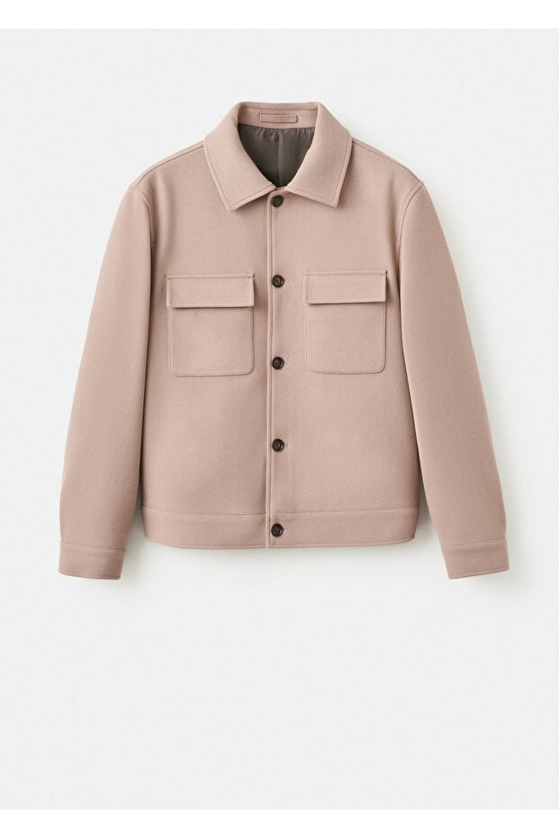 Klapalı cepli yün ceket - 3