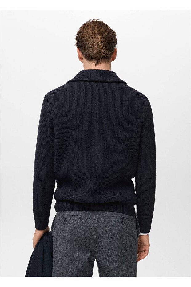 Fermuarlı triko kazak - 4