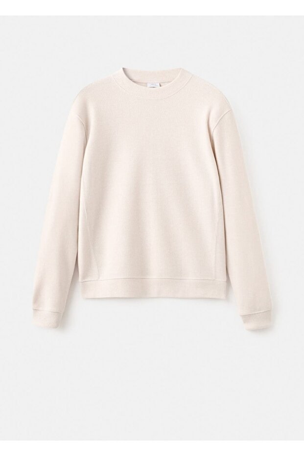 Düz kesim regular fit triko sweatshirt - 3