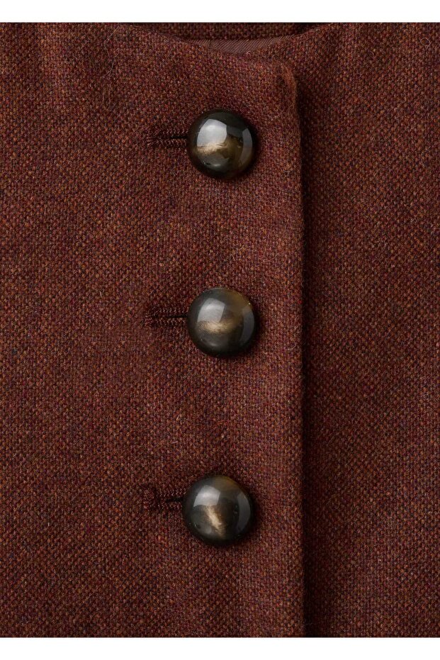 Yün karışımlı düğmeli yelek - 7