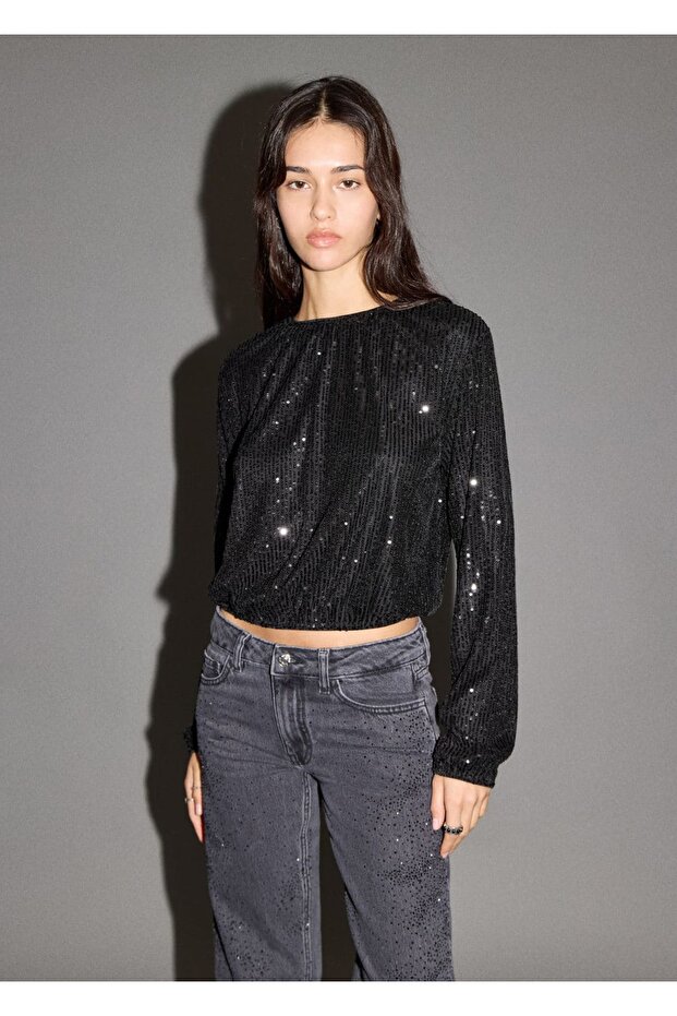 Payetli bluz - 1