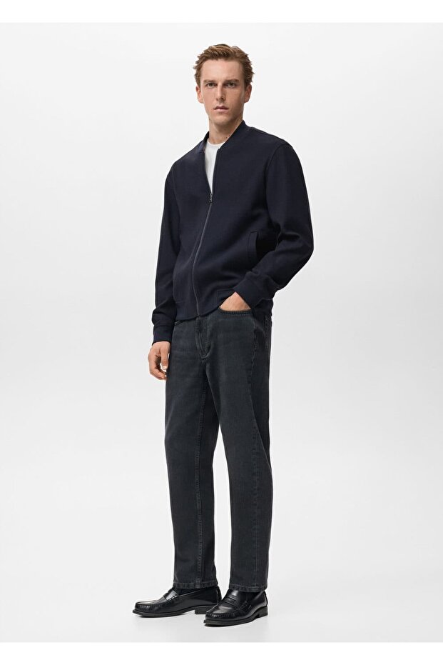 Fermuarlı bomber sweatshirt - 8