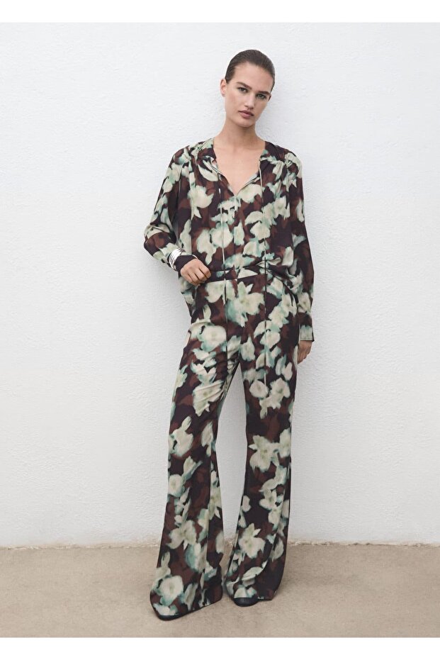 Desenli flared pantolon - 2