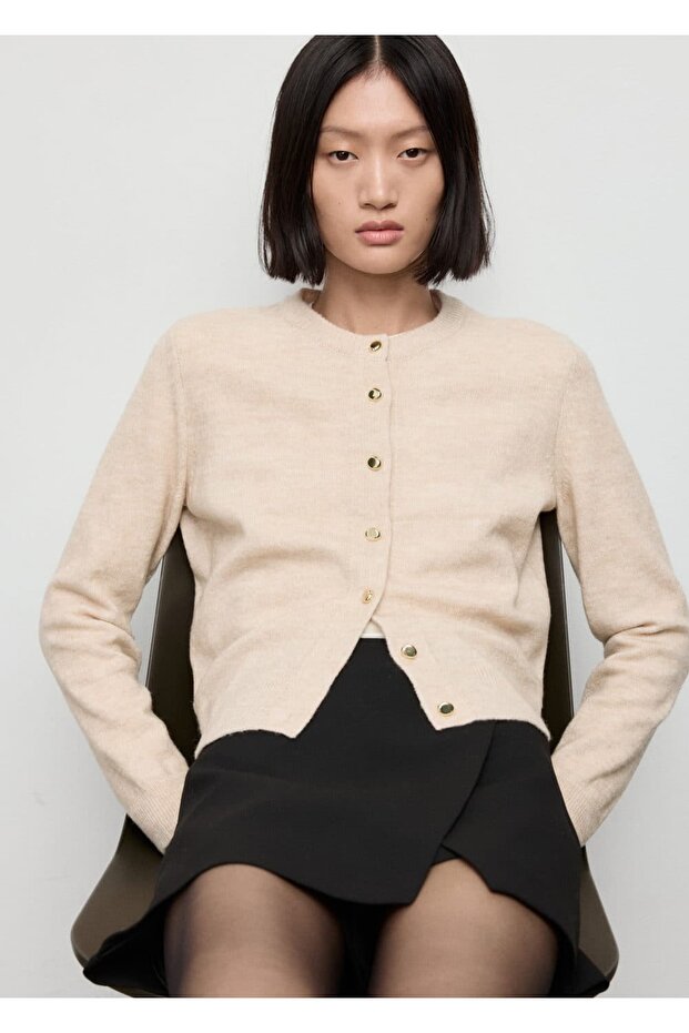 Triko düğmeli hırka - 1