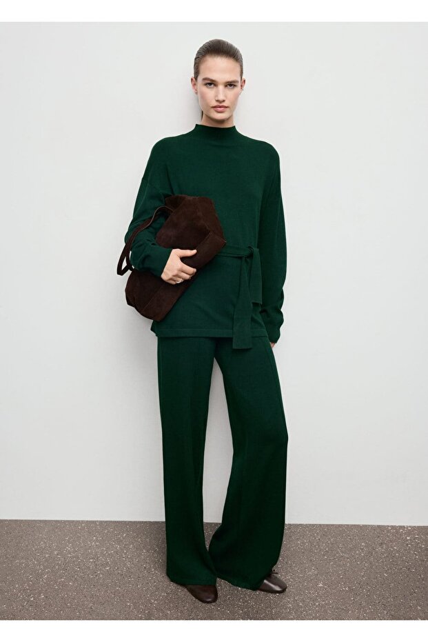 Dikiş detaylı triko pantolon - 2