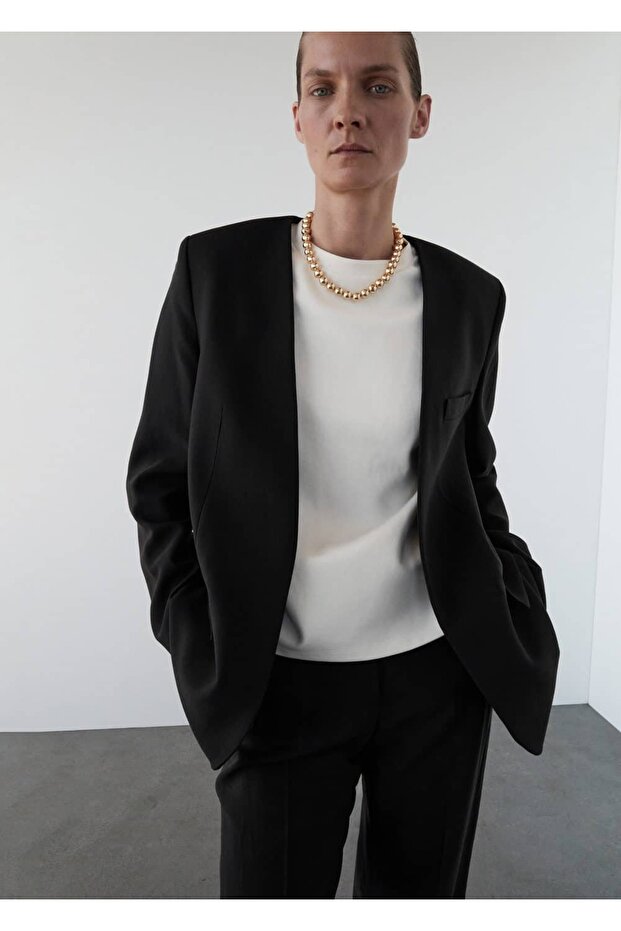 Straight-Cut Fabric Trousers