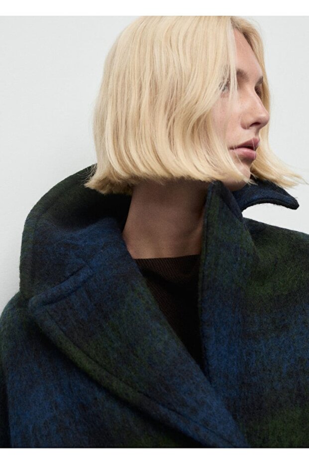 Kareli oversize palto - 5