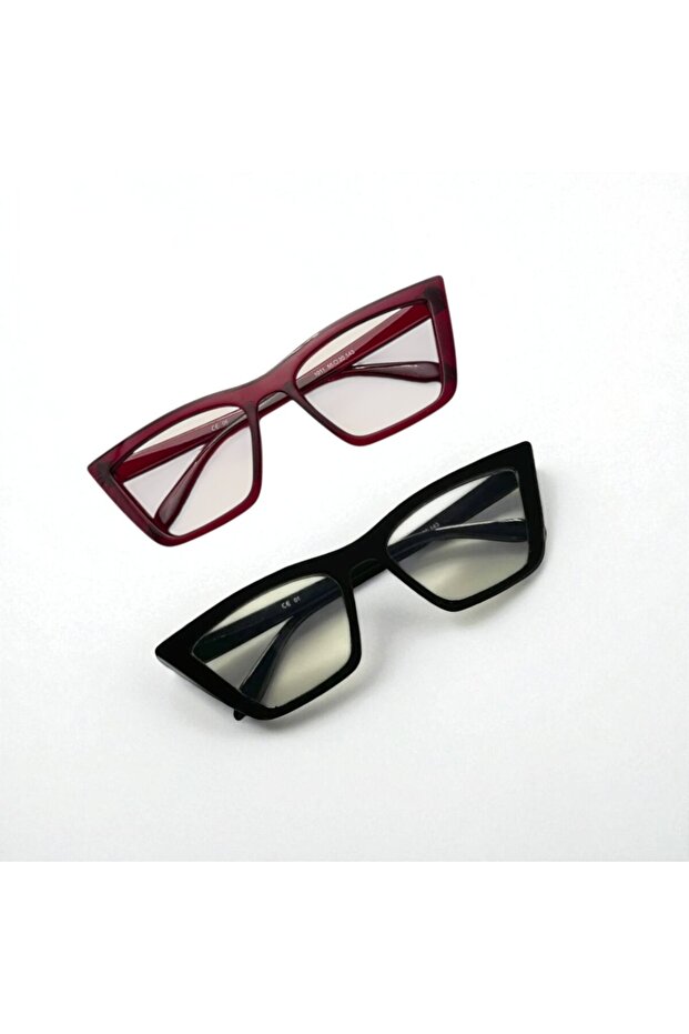 Celebre Black&Burgundy Women's Cateye Can Be Changed Optical Lens Blue Light Protection Glasses | 56 Equestrian Athletes