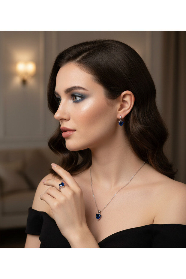 Zet Style – “Heart of Eternity” Infinite Heart's Radiance 4-Piece Jewelry Set - Necklace - Earrings - Ring