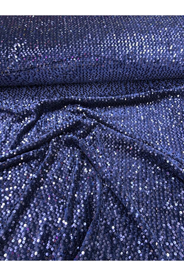 Lacivert Pullu Kumaş - 1