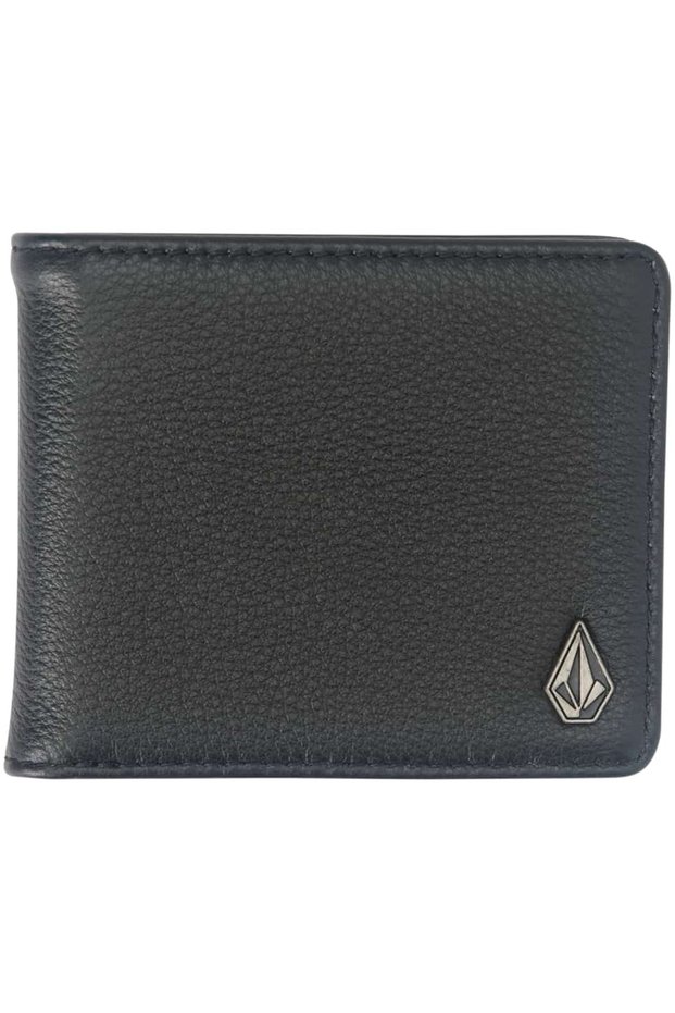 Single Stone Leather Black Wallet