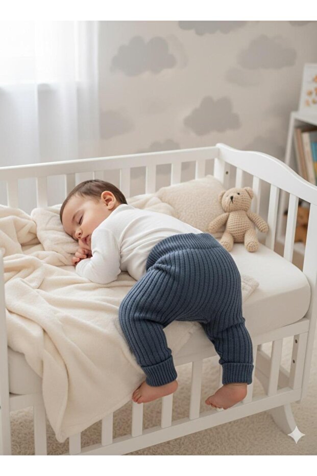 Unisex Fitilli Kalın Örgü Kışlık Triko Tayt Esnek Formlu, Rahat ve Sıcak Tutucu - 1