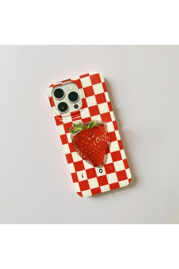 iPhone 14 Plus (6.7 Inch) Compatible Stylish Patterned Slim Case with Popsocket Stand - 1