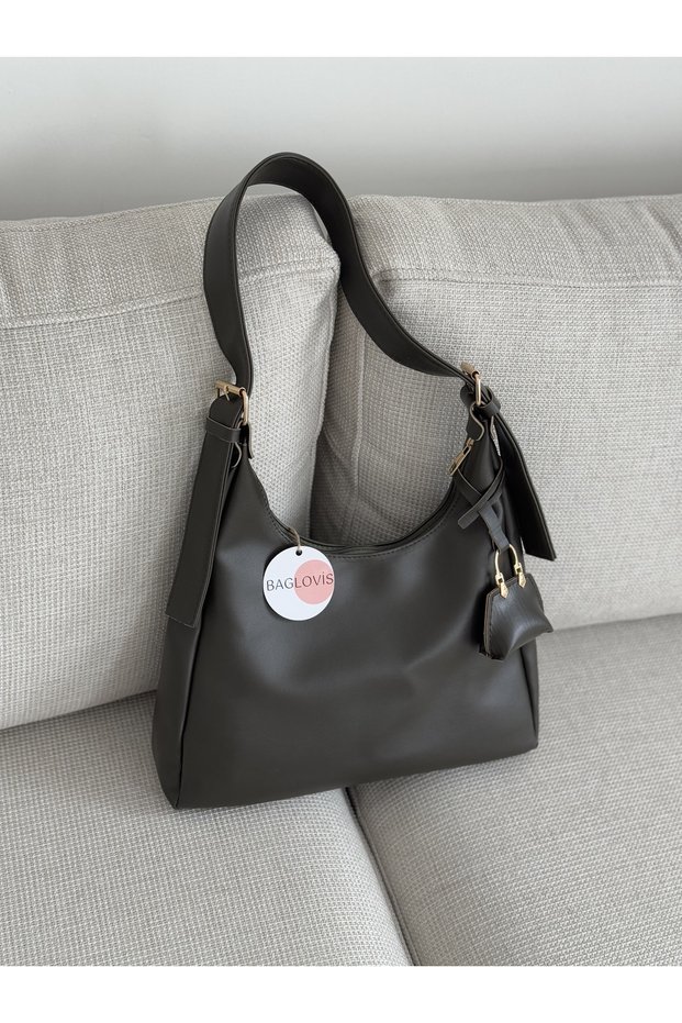 Women's Shoulder Bag with Buckle Detail, Strap and Zipper, Small Wallet En34 Boy22