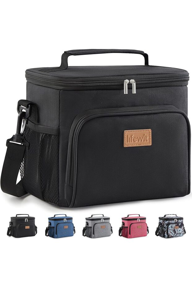 Thermal Meal Holder 9L, Portable Mini Cooler Bag, Waterproof Work Lunch Bags for Men and Women, Thermal Lunch Box for Beach, Picnic, Travel, Black