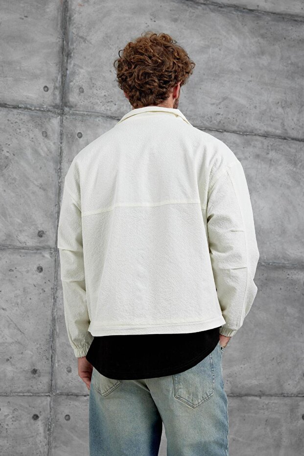 جاكيت رجالي كريمي 251 موسمي كبير الحجم - 5